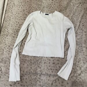 Brandy Melville White Long Sleeve Top